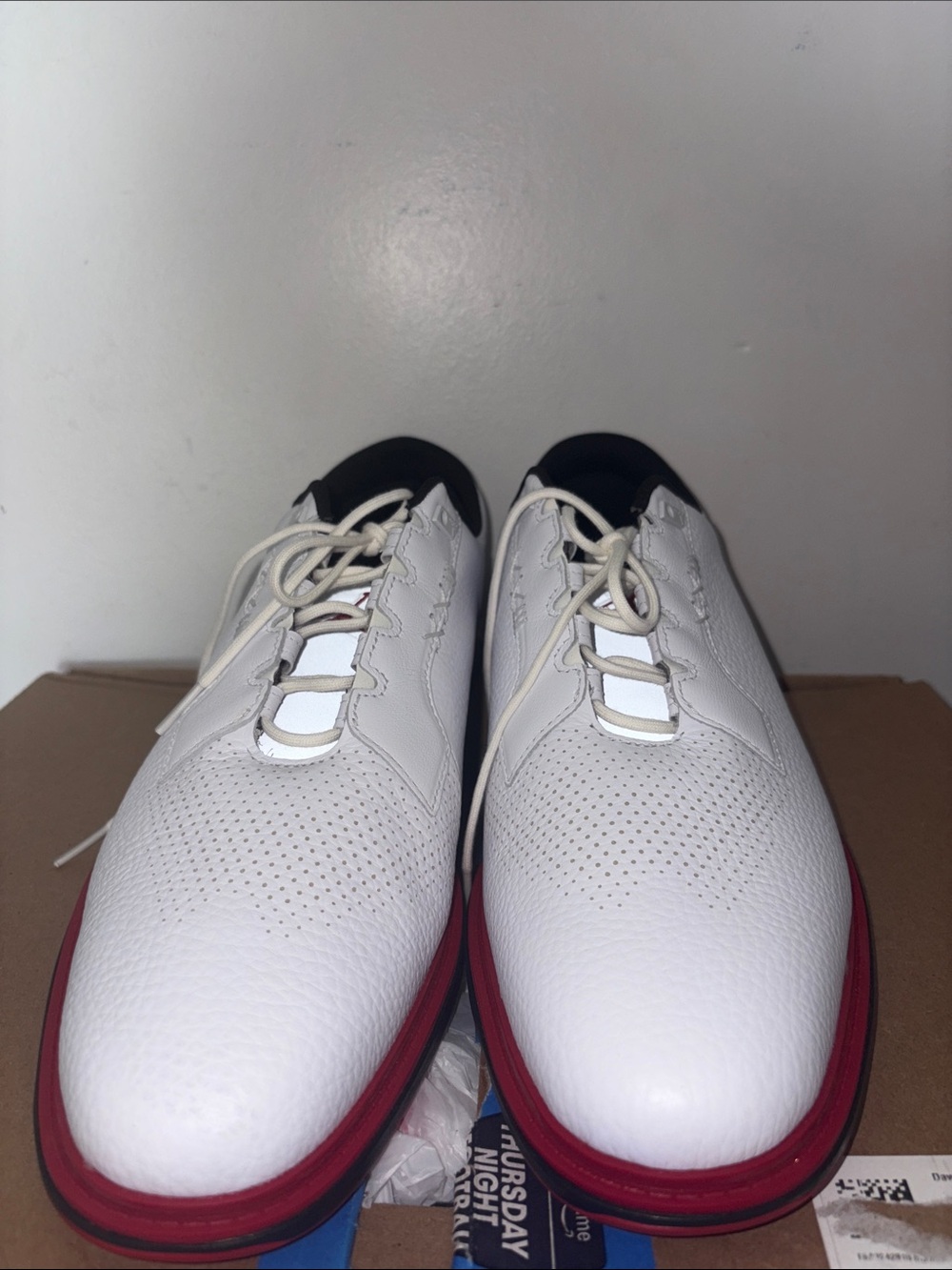 Jordan Men’s White and Red Slip-On Golf Shoes size 12 - Picture 2 of 5